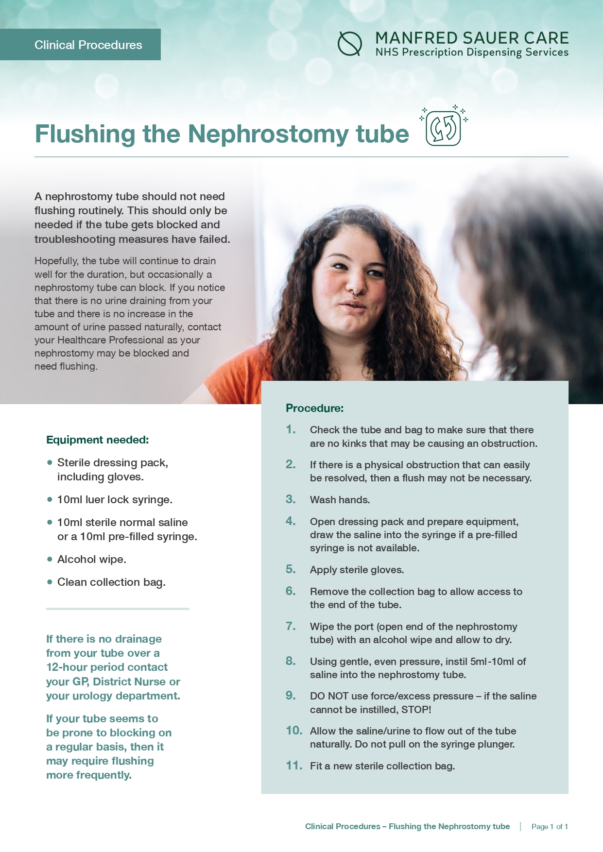 Flushing the Nephrostomy tube
